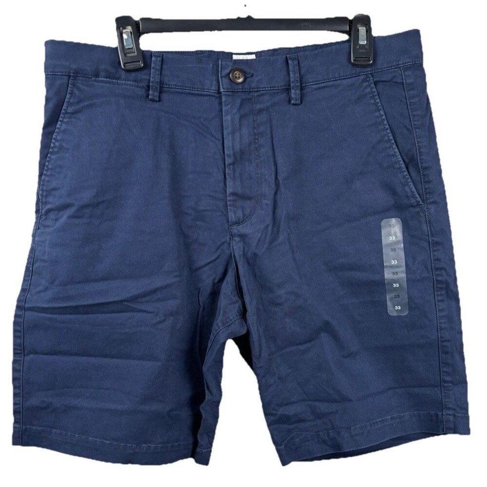 NWT GAP Men’s Flat Front Shorts, Navy Blue, Size 33 Gap Flex.